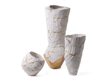 ANEMOS GOLD - Vase in porcelain and gold by Fos Ceramiche - view 2